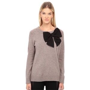 kate spade Taupe Sweater with Black Bow